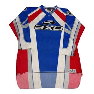 Vintage‎ 90s AXO Motocross Racing Distressed Long Sleeve Shirt Men's Large